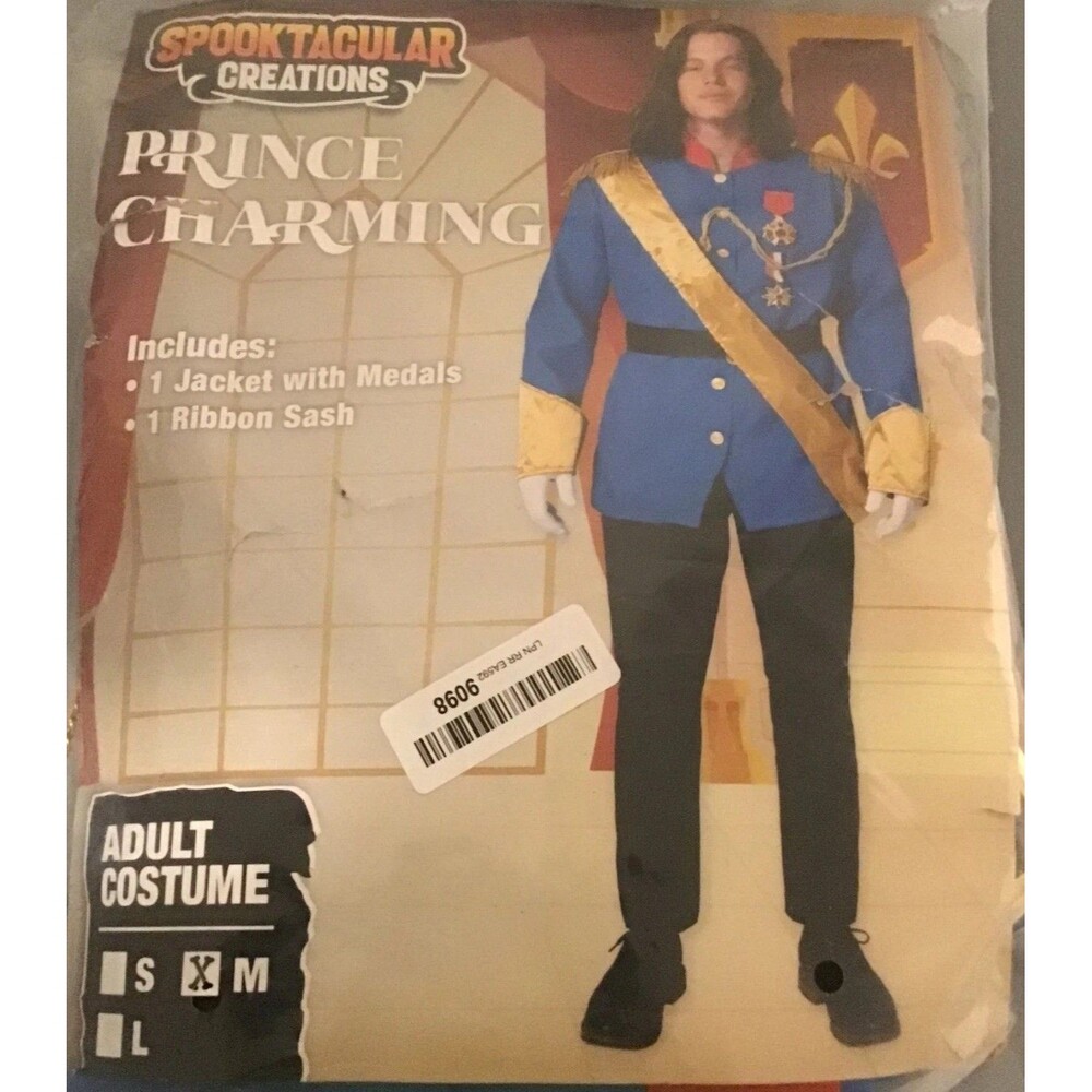 PRINCE CHARMING Costume Adult MEDIUM Halloween Cosplay Spooktacular NIP